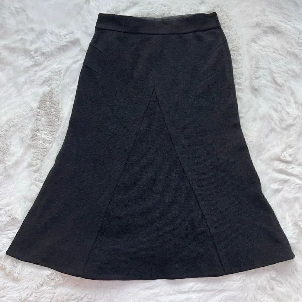 Diane Von Furstenberg DVF Vintage Wool Blend Midi Skirt A Line Workwear Black 6
